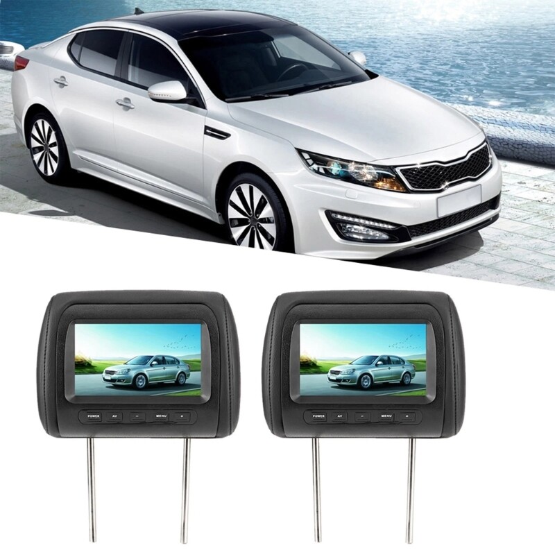 2 Pieces Car Headrest LCD Video Monitors MP5 DVD Display with Wireless Control