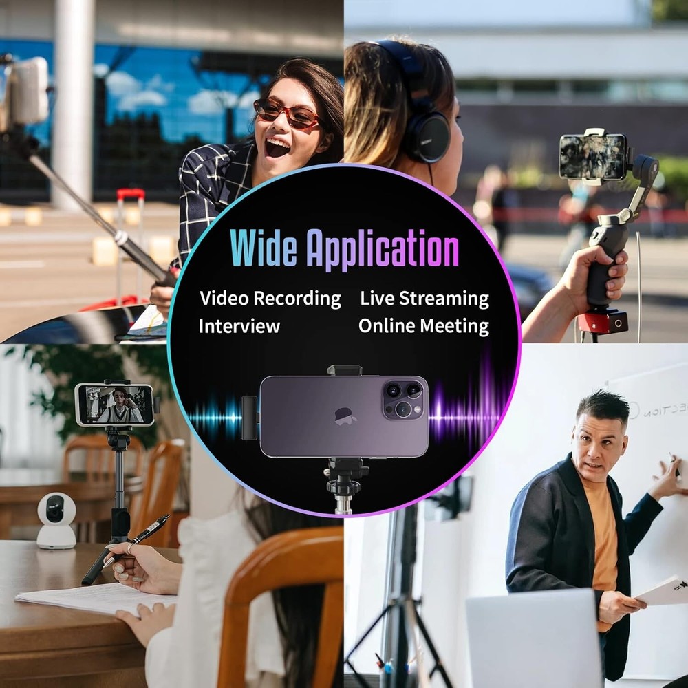 2 pc Professional Wireless Lavalier Microphone for iPhone iPad w/ Charging Case