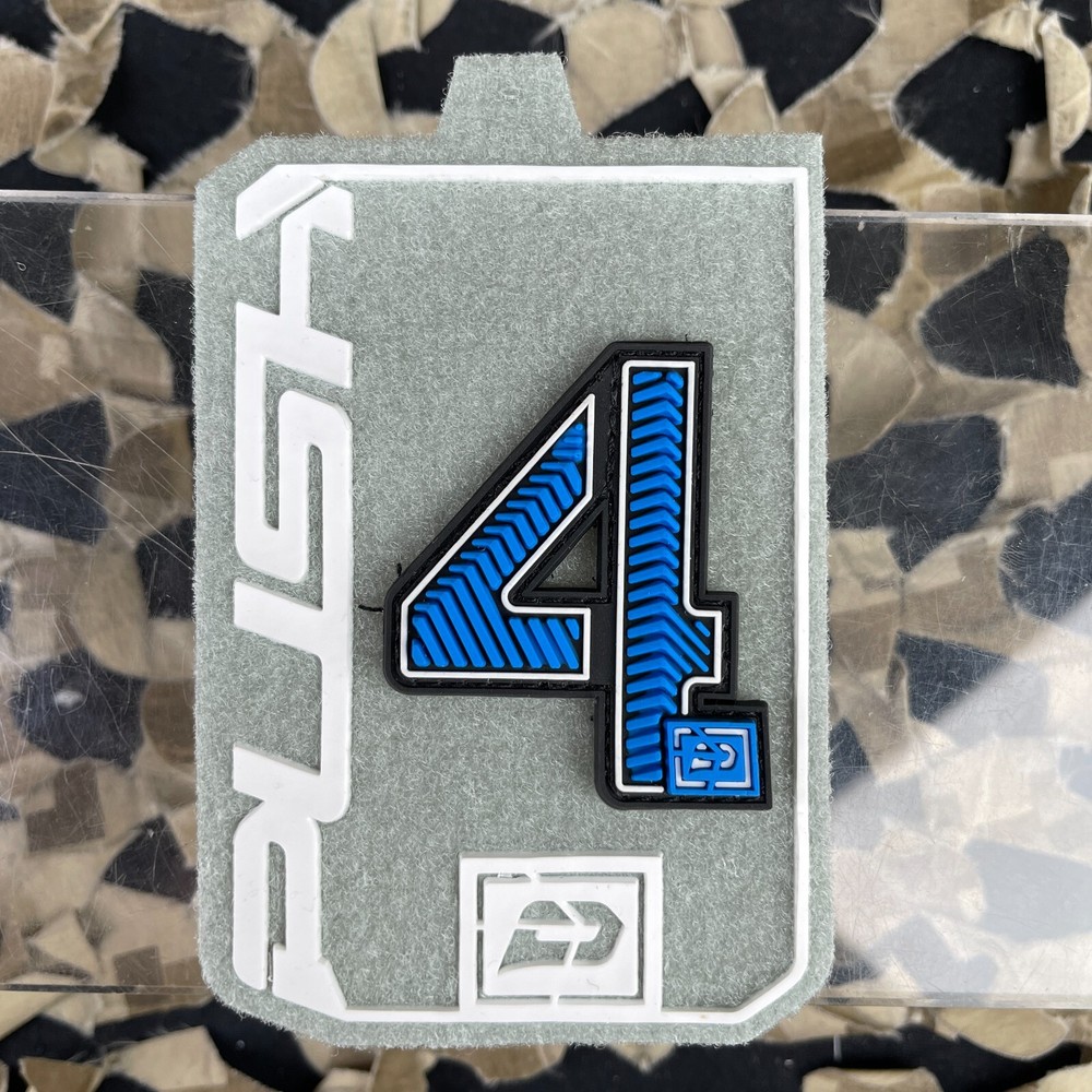 NEW Push Rubberized Number Patch - Blue - 4