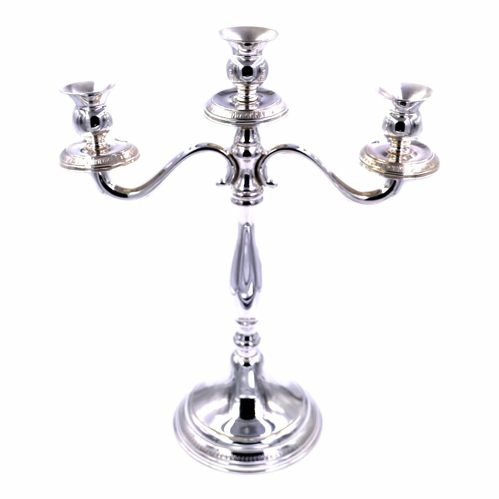 Italian Solid Silver Three Armed Candelabra Empire Style