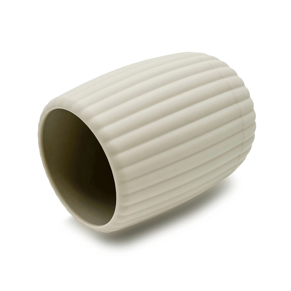 Rubberized Plastic Ribbed Toothbrush Holder Organizer Stand Bathroom Storage