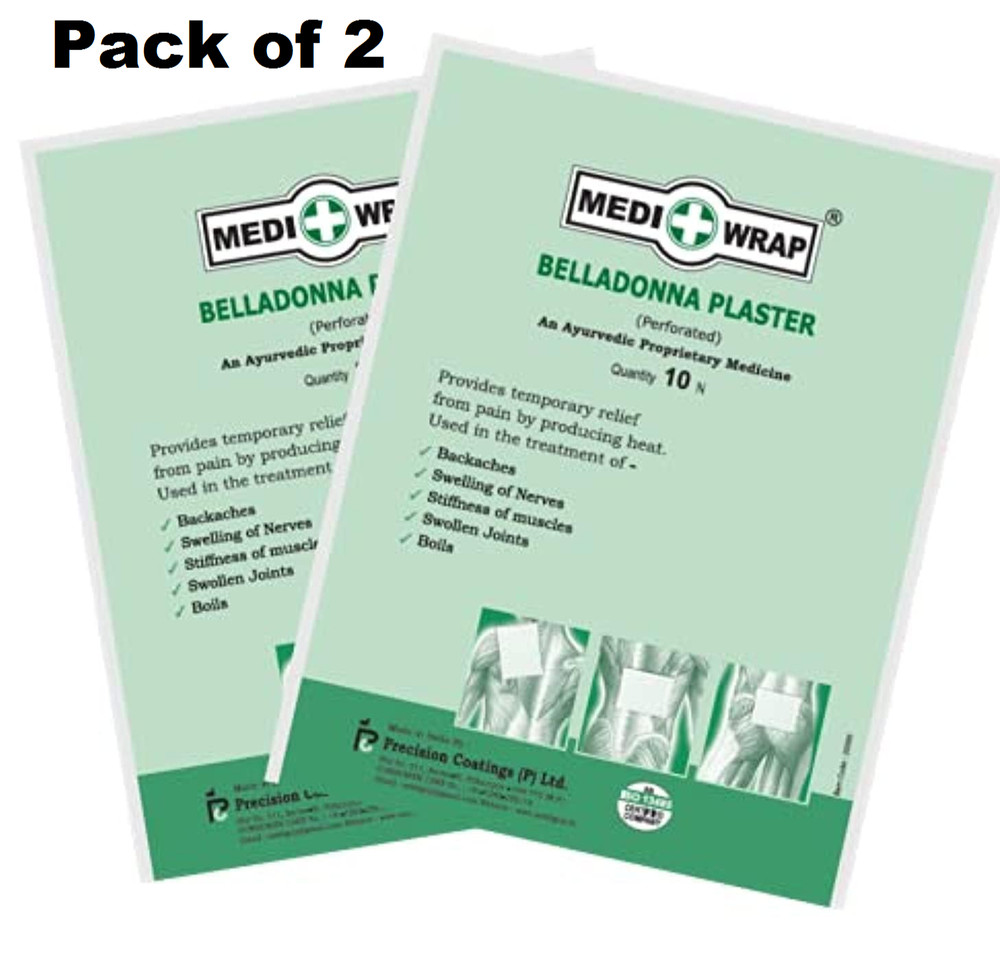 Mediwrap Belladonna Plasters 20 Sheets Herbal Pain Relief Patch (2X 10 Sheets)