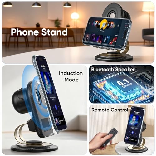 Cell Phone Stand with Instant Wireless Induction Bluetooth Speaker(Video