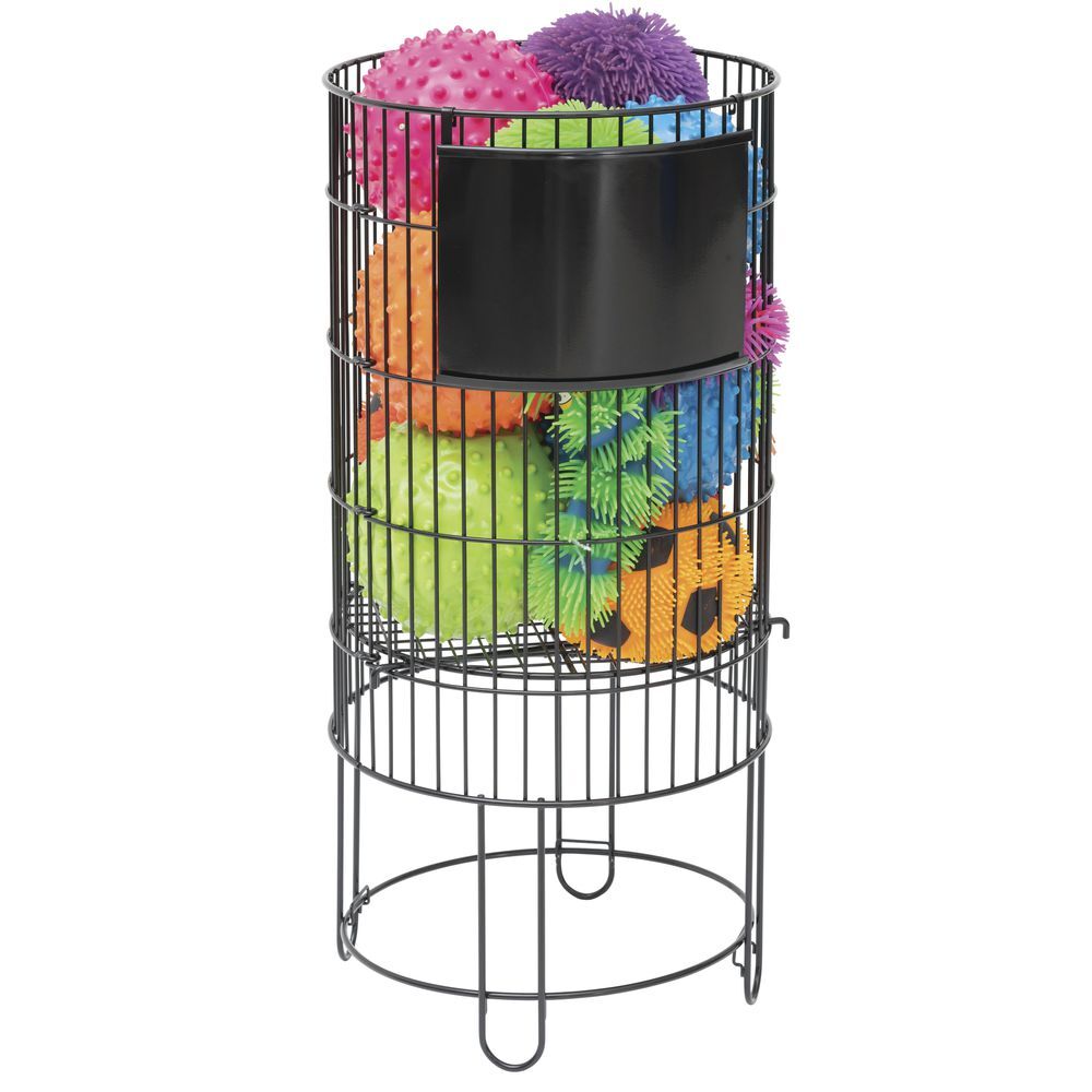 HUBERT® Round Black Wire Collapsible Dump Bin - 15"D x 32"H