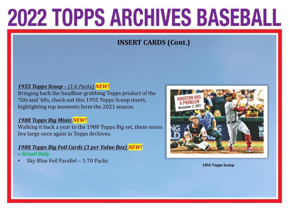 2022 Topps Archives Baseball 7-Pack Blaster Box