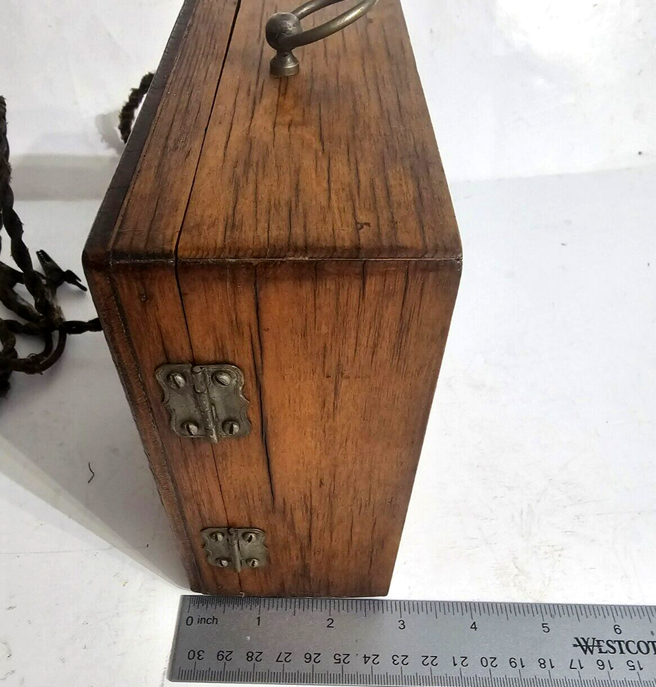 RARE ANTIQUE DYNAMITE EXPLOSIVE DETONATOR TIMER CLOCK WOODEN SWITCH BOX 1900'S