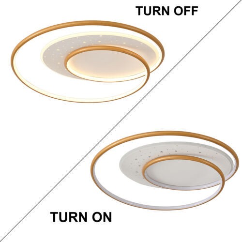 Modern LED Ceiling Light Dimmable Pendant Lamp Flush Mount w/Remote Control 51W