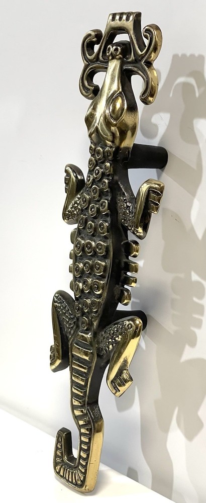 Vintage Brass And Metal Crocodile Door Pull Handle