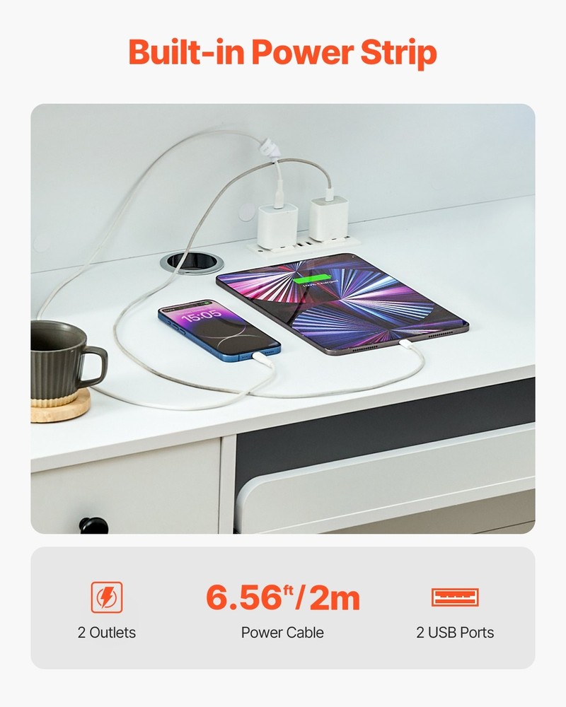 Reception Desk,47 Inch Rectangular Front Counter Table,Office Reception Desk w/L