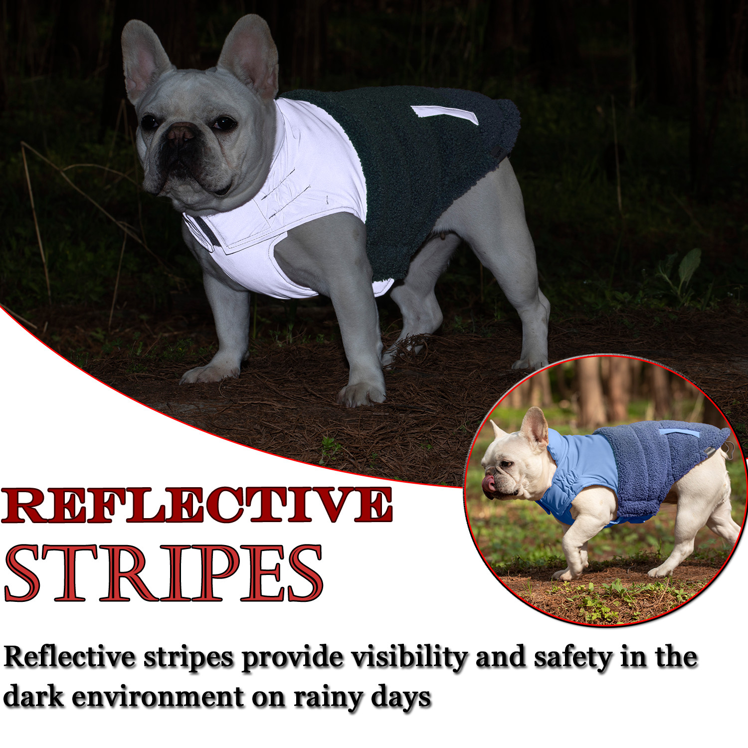 Windproof Dog Coat Snow Jacket Vest Adjustable Strap S-4XL Blue New