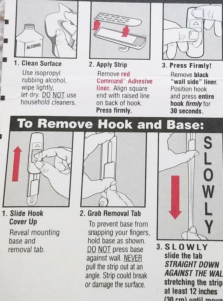 3M Brand ~ Command Strip Hooks ~ Size Medium ~ 2 Pack