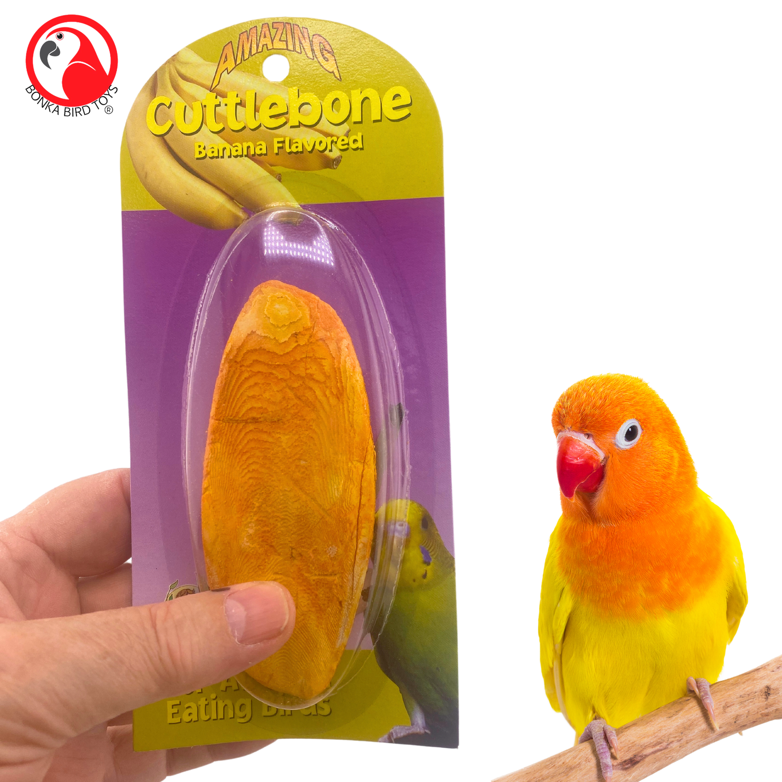 Bonka Bird Toys 30006 Medium Cuttlebone Banana Flavor Calcium Health Parrot Pet