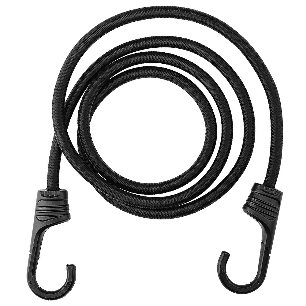 60 Inch Black Bungee Cords with Hooks Heavy Duty, 1 Pack