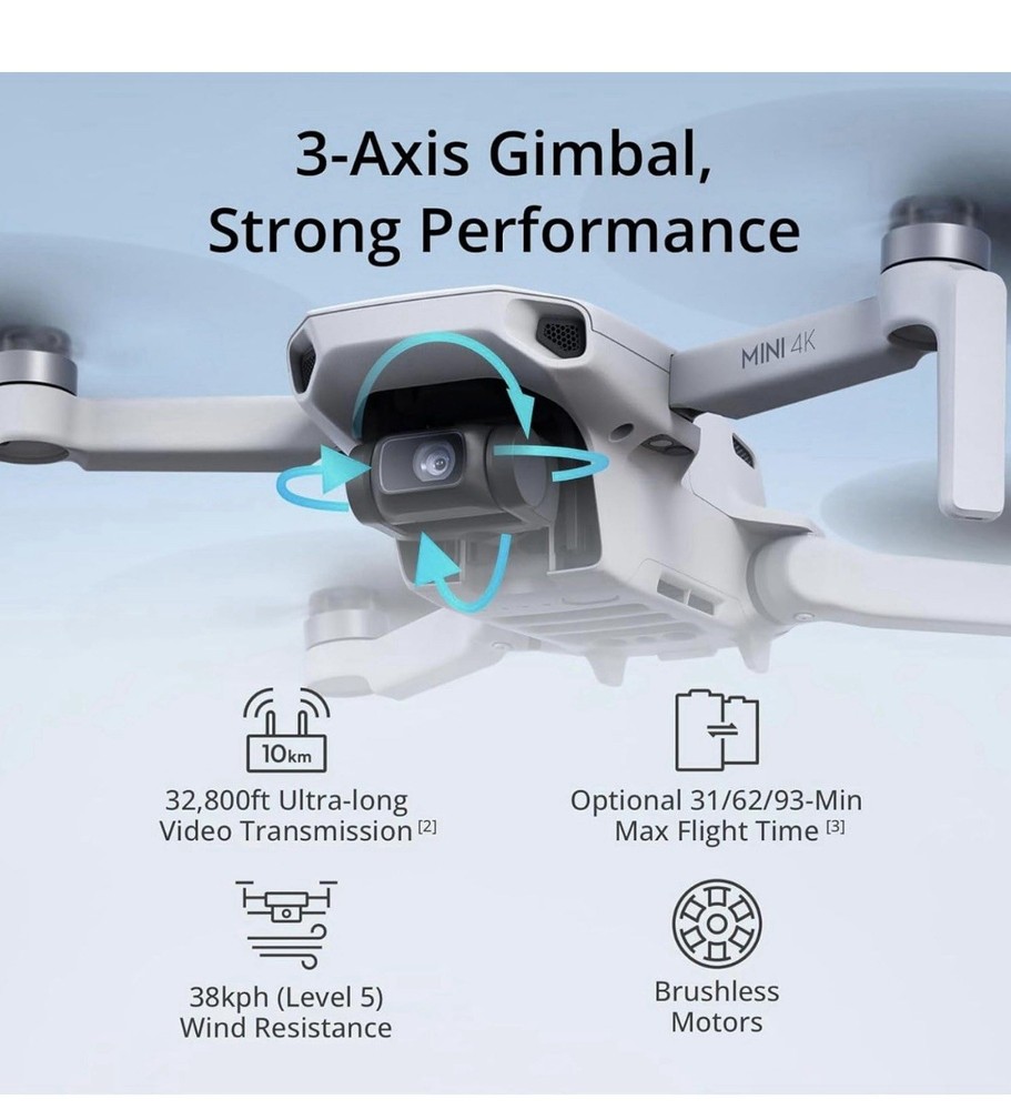 DJI Mini 4K Fly More Camera Drone Combo US Used