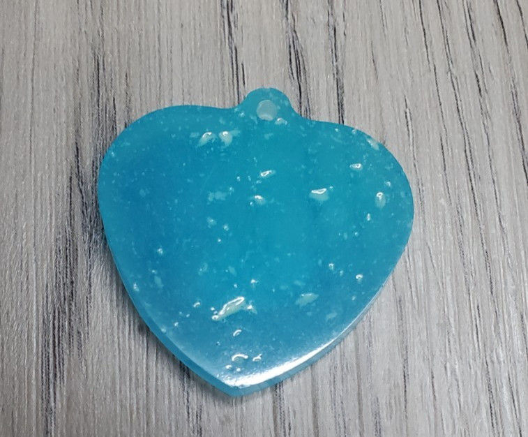 Resin Pet Collar Charm Zipper Pull Keychain Blue Heart
