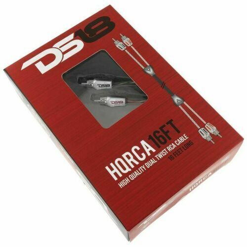2 x DS18 16 ft 2 Channel Shielded Twisted RCA PRO Audio Cable Amp Cable