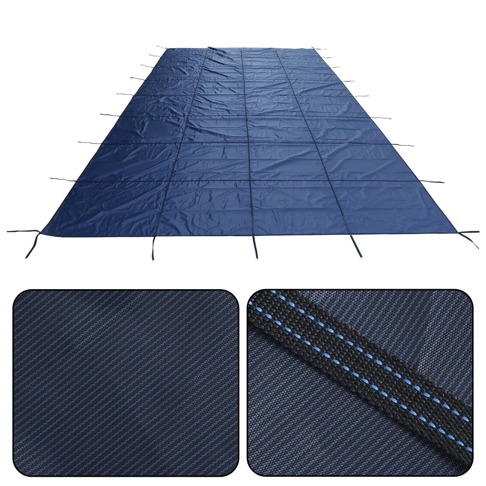 LABLT Blue Inground Heavy-Duty Solid Pool Safety Cover 27 x 47FT Include Tool