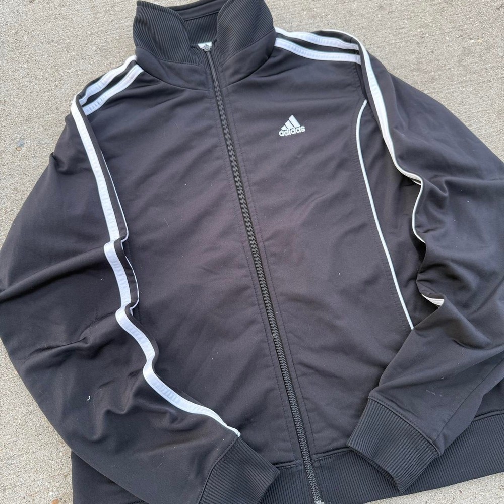 Adidas black and white track
