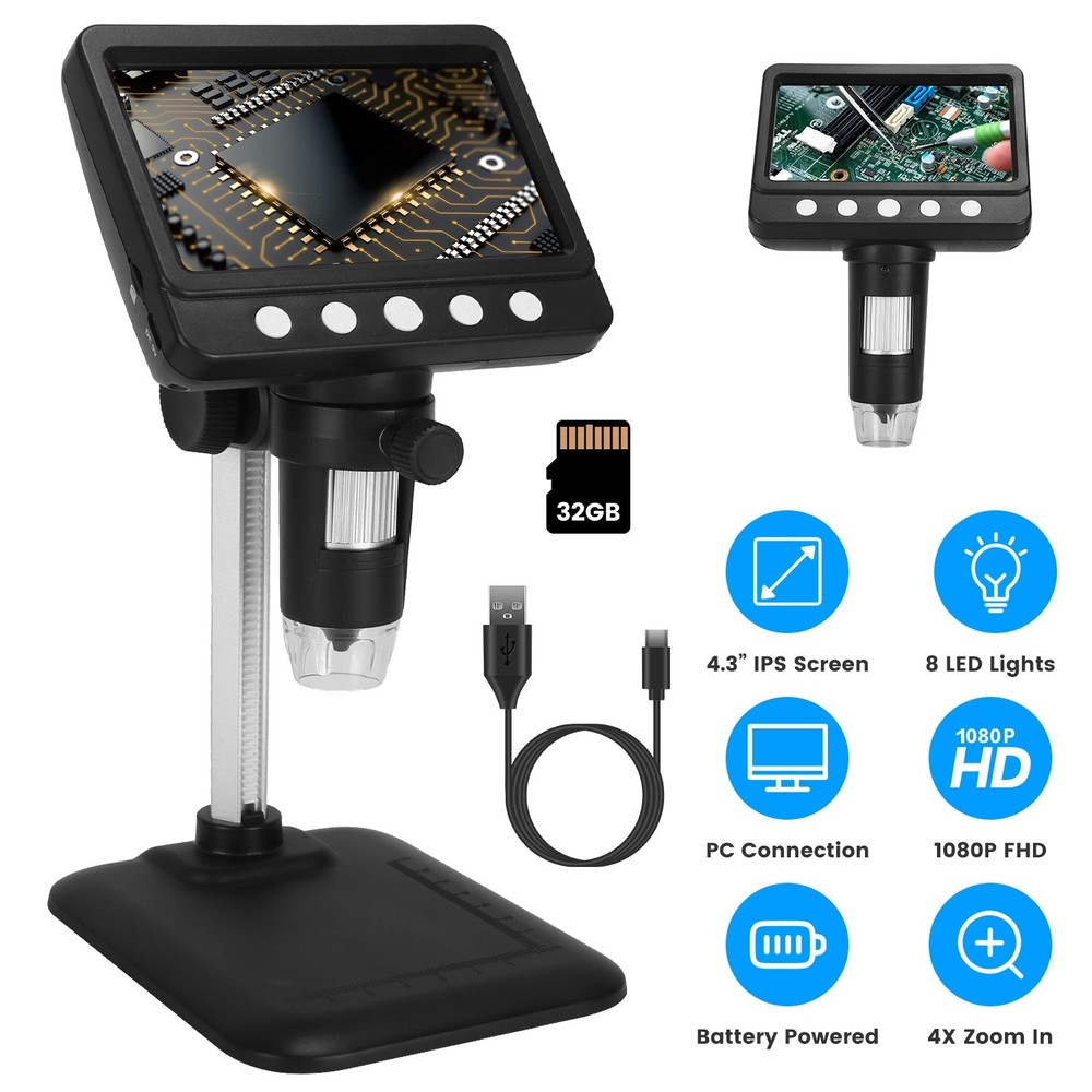 1000X Magnification 4X Zoom Digital Microscope USB Coin Microscope Soldering
