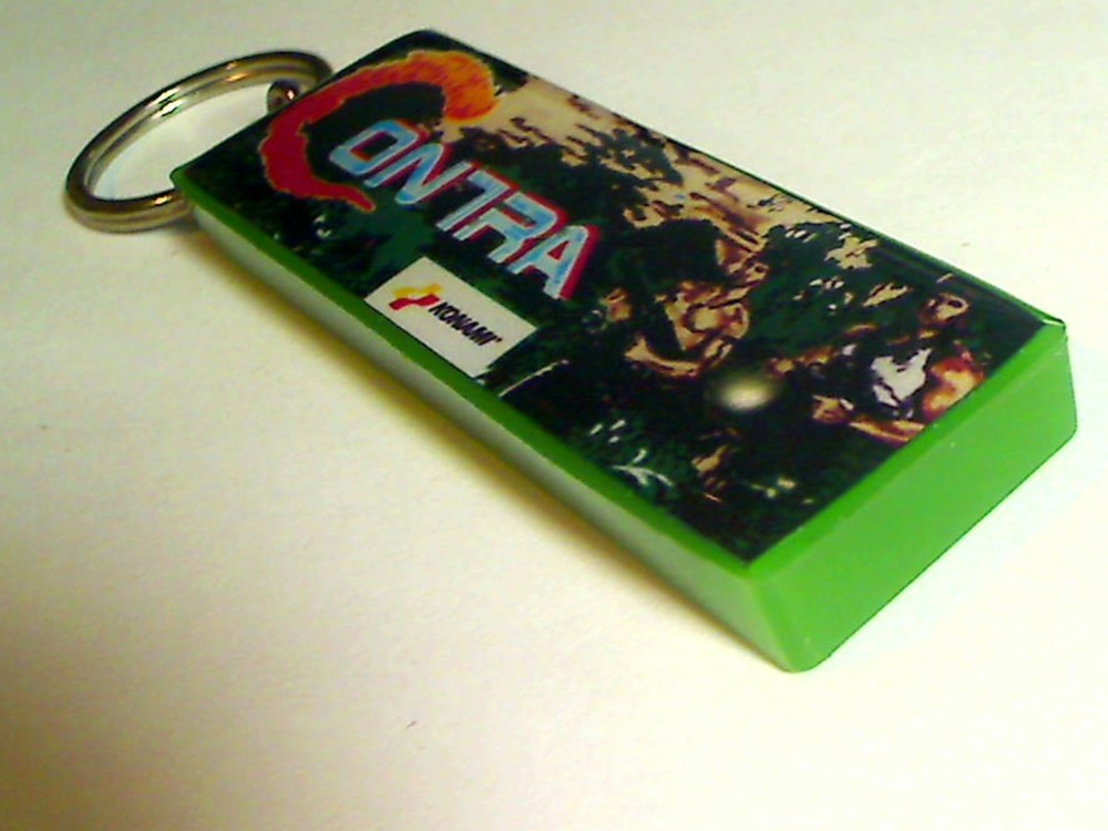 Contra Arcade Marquee Coin Door accessory Keychain