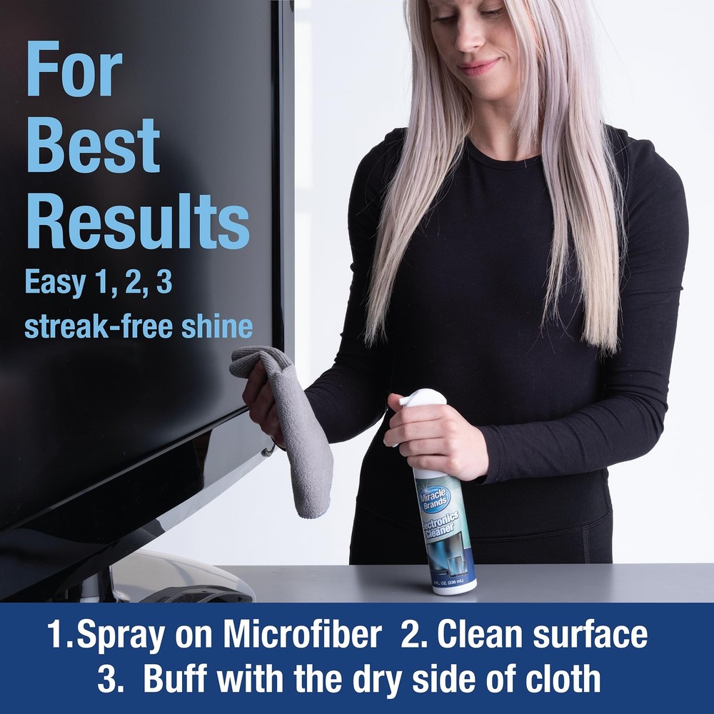 MiracleSpray for Electronics Cleaning, Safe Multisurface Cleaner for Any TV, ...