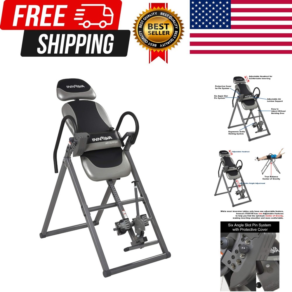 Innova Inversion Table with Air Lumbar Support, Black/Gray