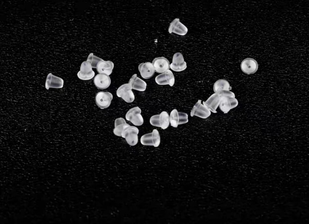 4mm Clear Rubber Silicone Plastic Earring Backs Stopper Post Nut FREESHIP