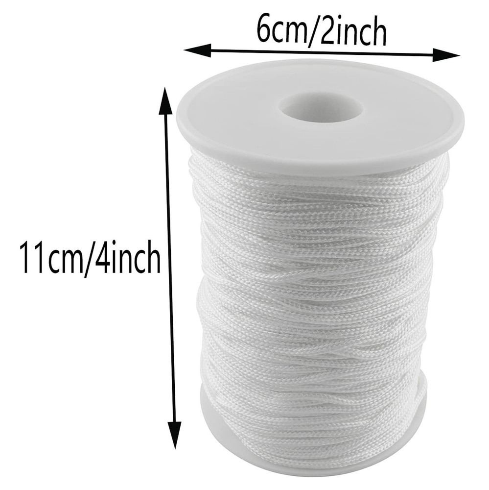 AXLIZER 1PC 54 Yards 2mm Braided Shade Roller Blinds Cord White Pull