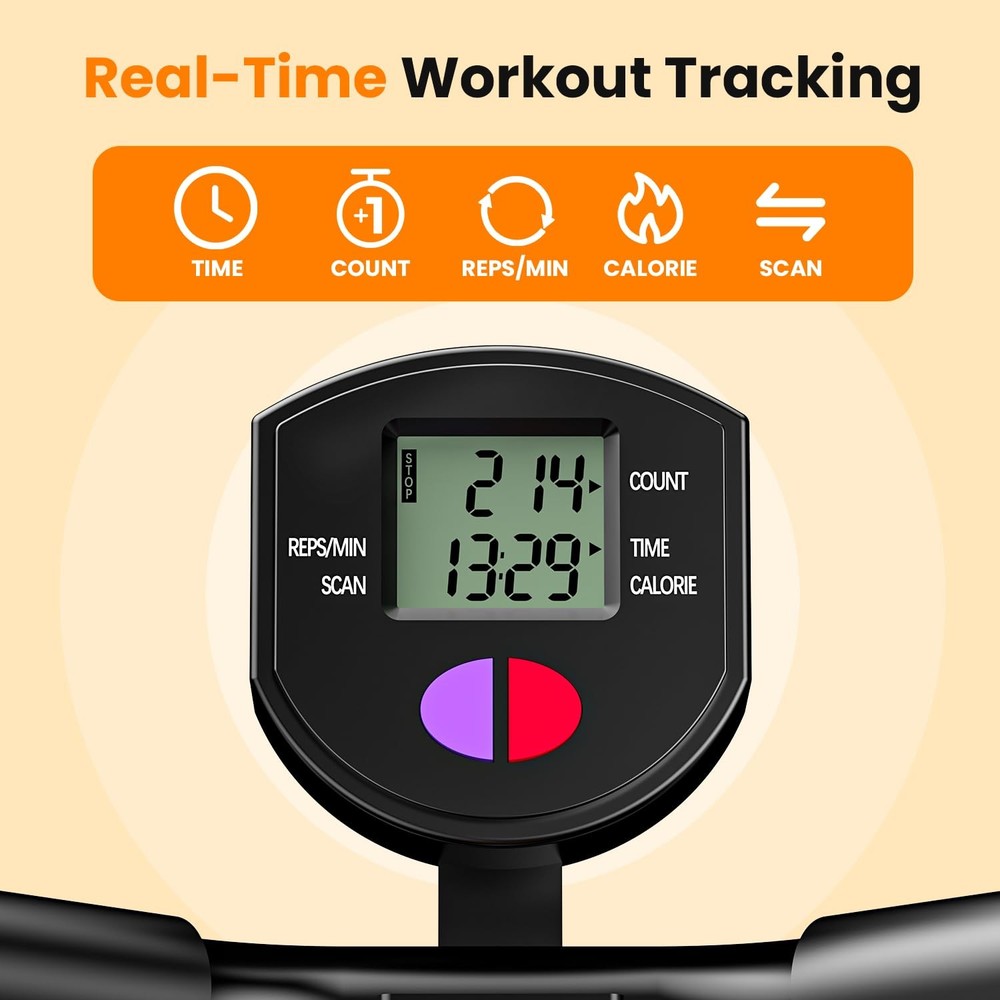 Squat Machine for Home Workout, Foldable Squat Assist & Row Trainer with LCD ...