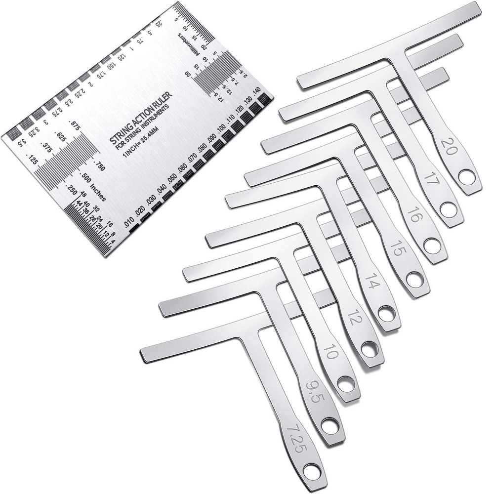 Mudder 10 Pieces Guitar Luthier Tools Set Include 9 Understring Silver