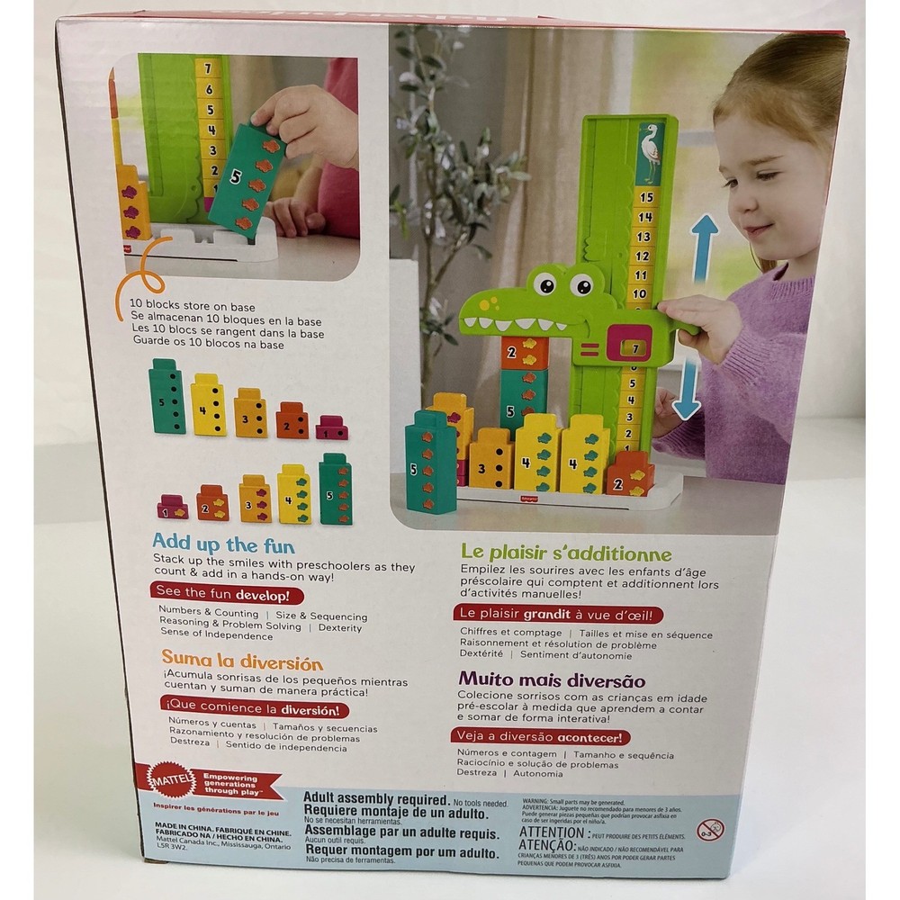 Fisher Price Adding Alligator Counting Learning Toy 10 Blocks
