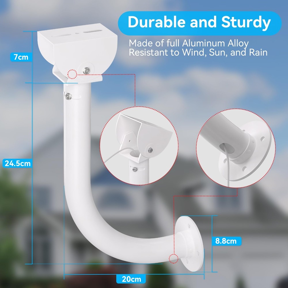 Universal Solar Panel Wall Mount Bracket - 30cm L-Shape Mount with Adjustable...