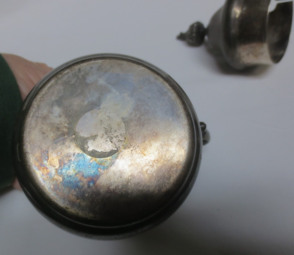 Vtg Silverplate Creamer with unique lid Unbranded