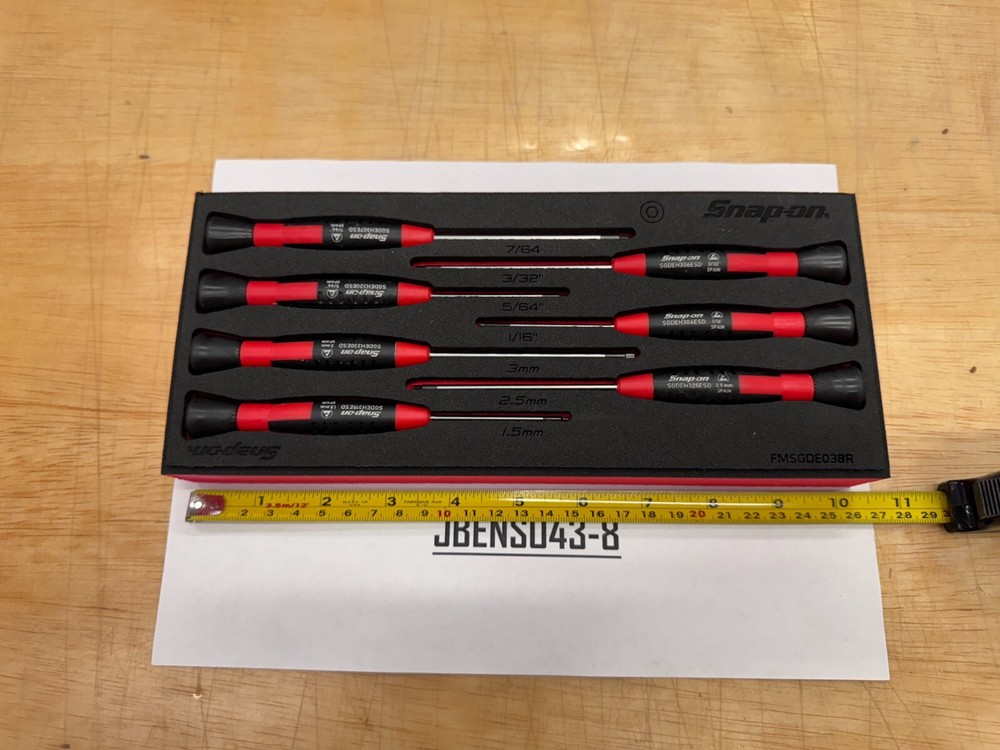 Snap-on Tools NEW 7pc Electronic Mini Hex Screwdriver Foam Set SGDEH70ESDFR