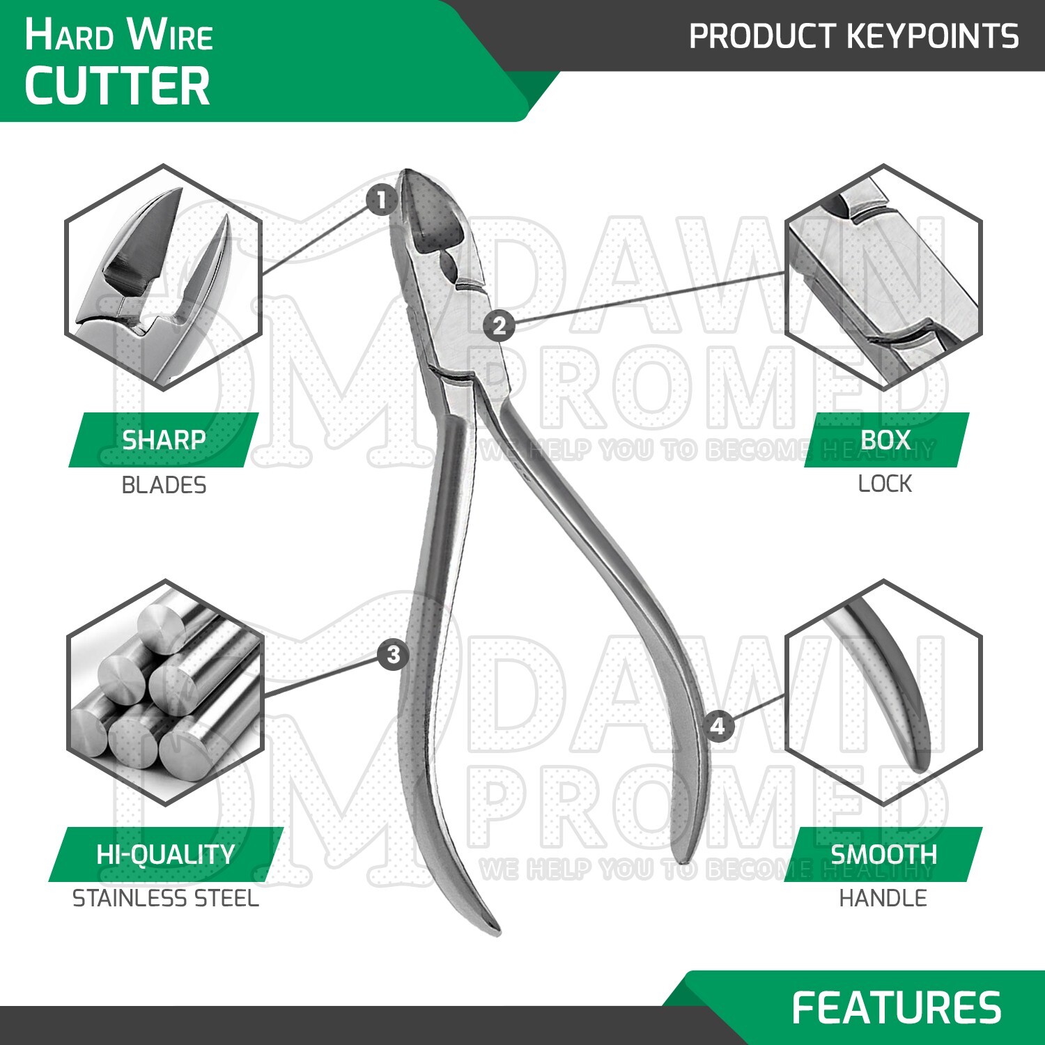 Hard Wire Cutter Plier Dental Orthodontic Instrument 15 Degree CVD German Grade