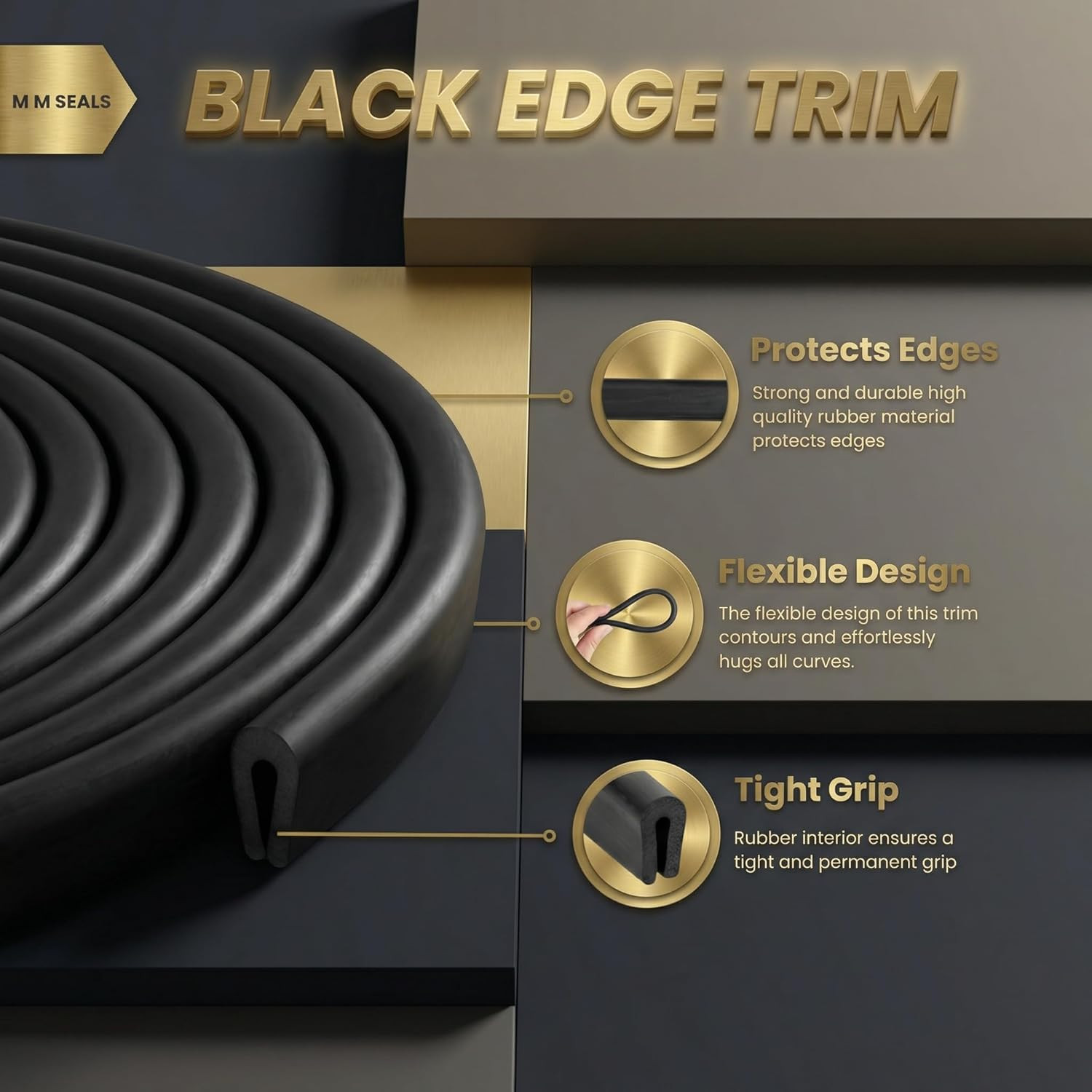 Rubber Edge Trim 1/8" U Channel Sheet Metal Edge Protector Door Seal Strip Guard