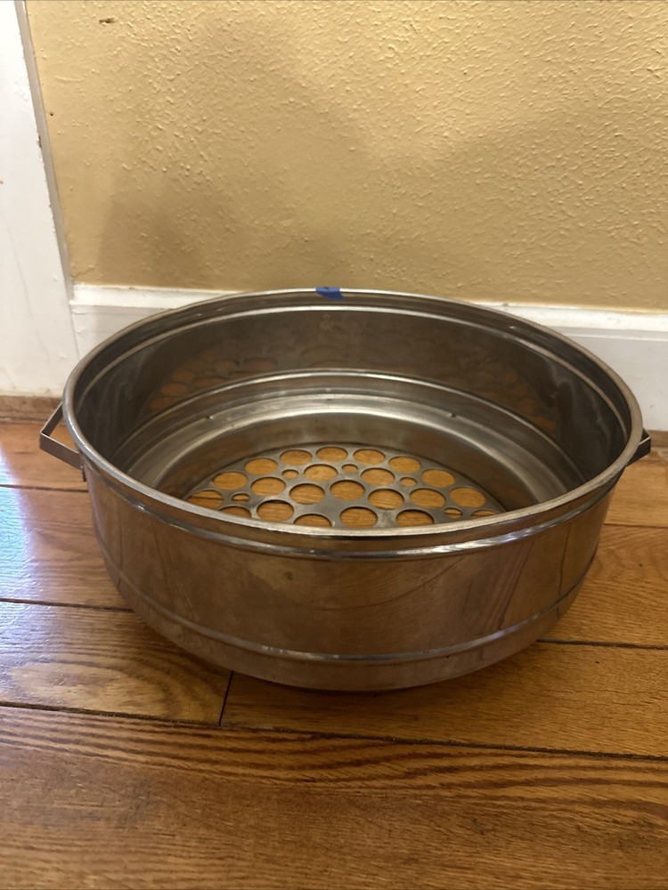 Very Large Old Communion Tray Stainless With Handles Vintage