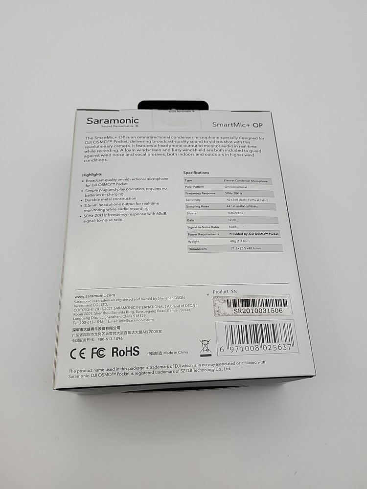 Saramonic Compact Omnidirectional Microphone with USB-C Connector (SmartMic+OP)