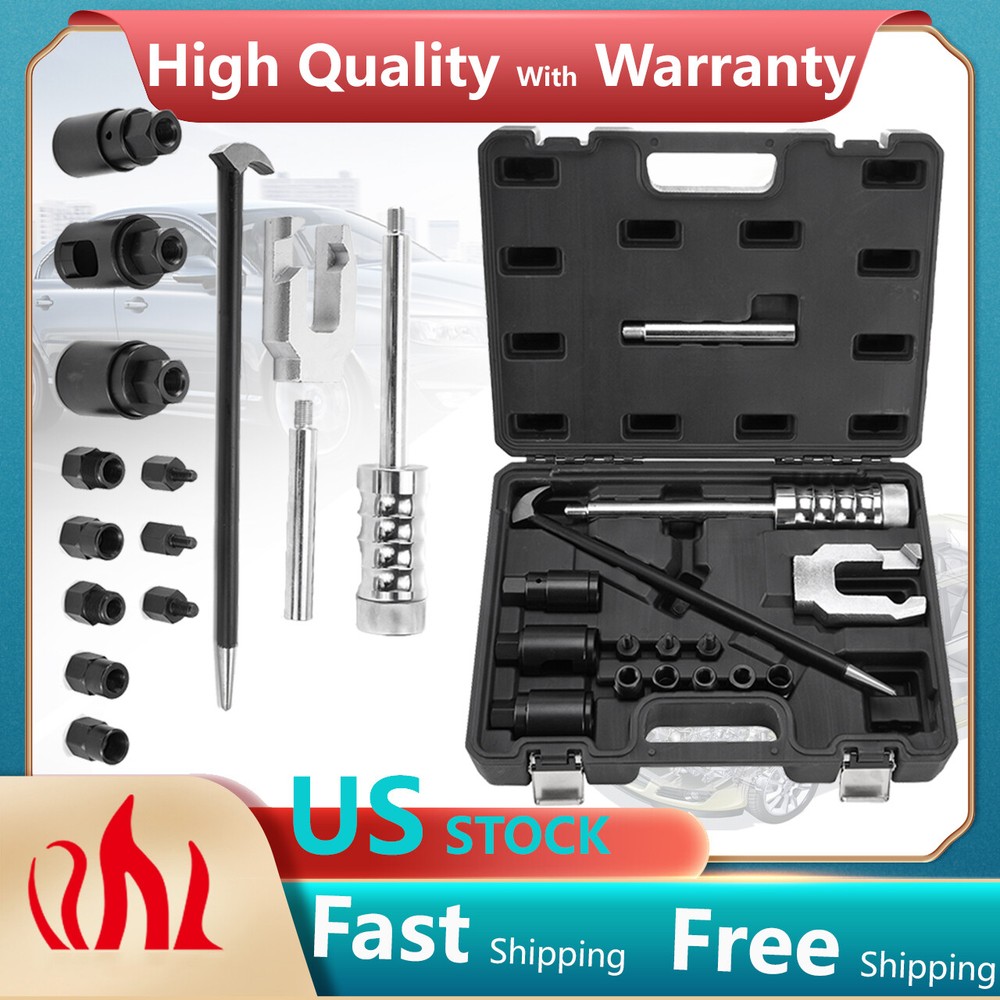 14pcs Diesel Injector Extractor Remove Adaptor Puller Slide Hammer Set