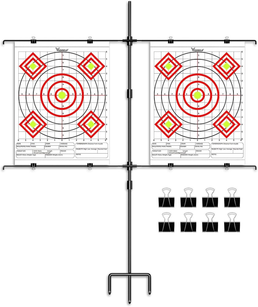 Highwild Adjustable Paper Target Stand, Frame with 8 A- Stand