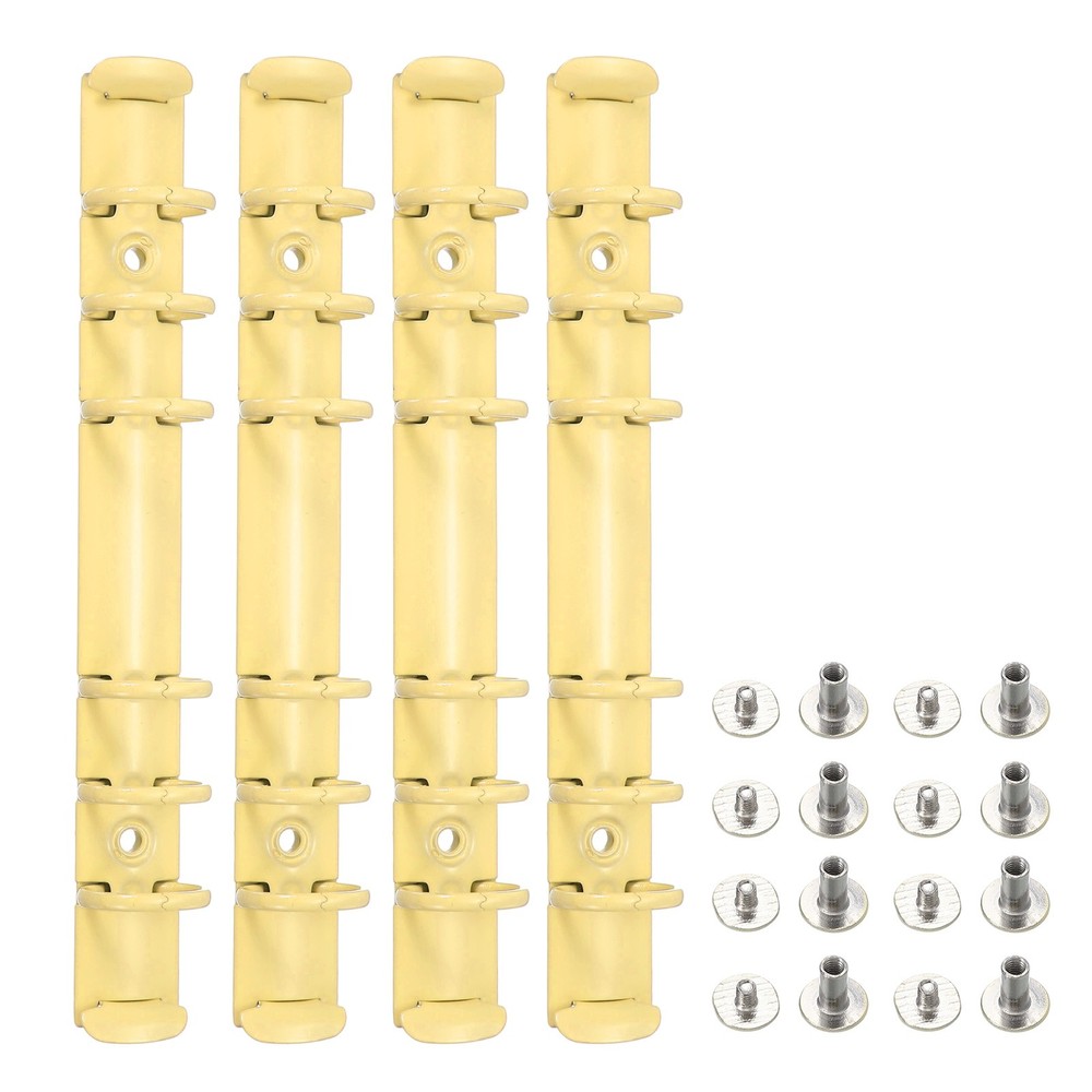 A6 Ring Binder Mechanisms, 4 Set 6-Hole Replacement Binder Planner, Yellow