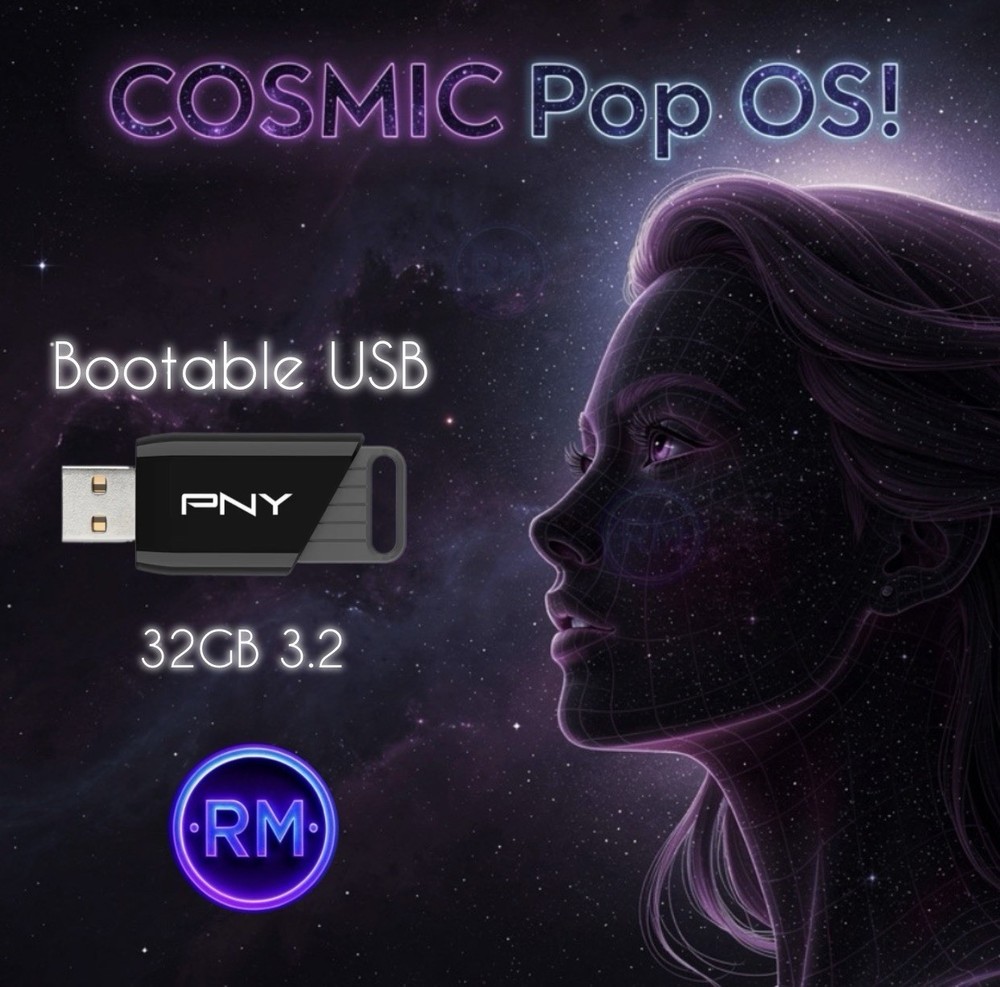 Pop OS Linux Bootable USB Drive | Live + Full Installer | 32GB 3.2
