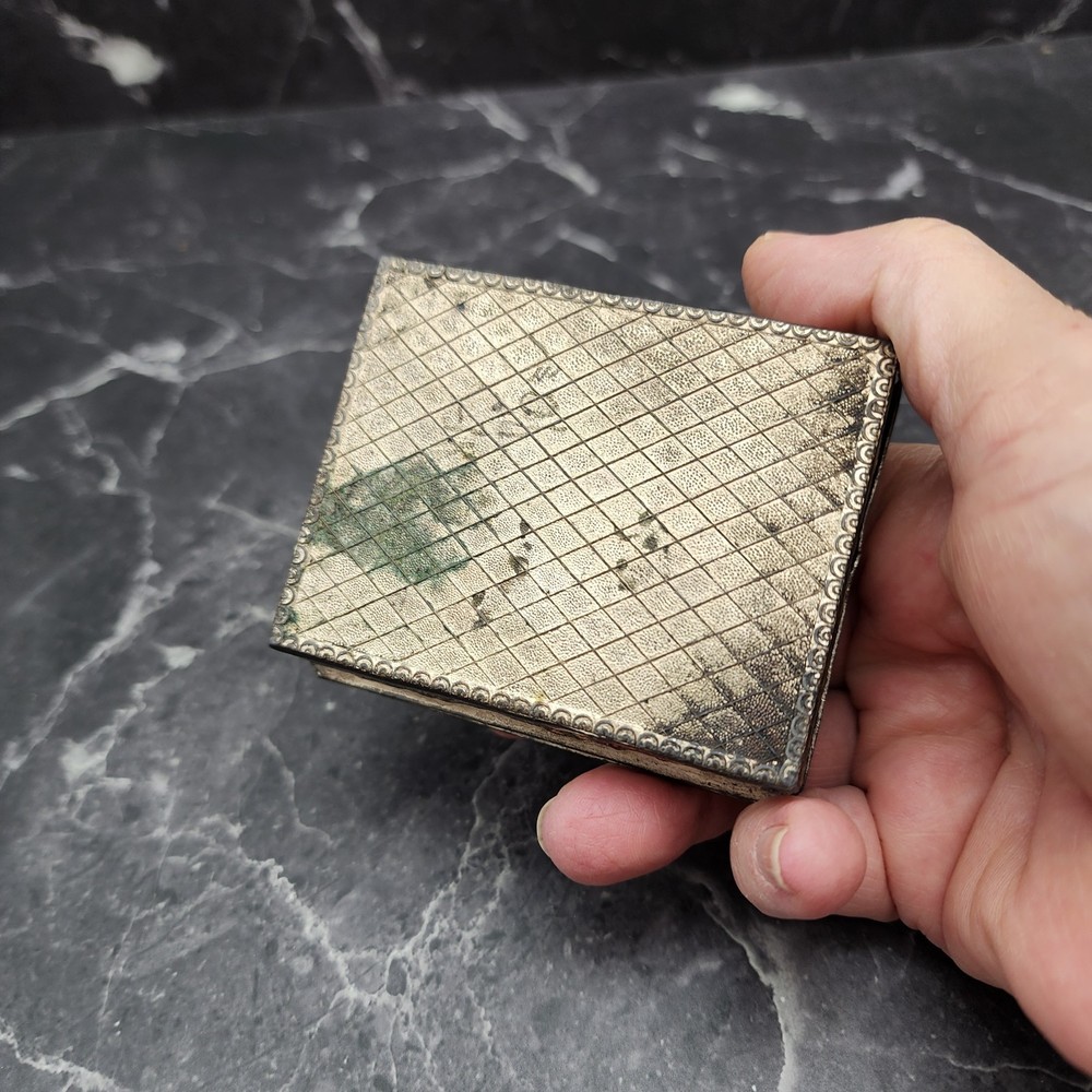 Antique Silverplate Japanese Dragon Cigarette/Match Box