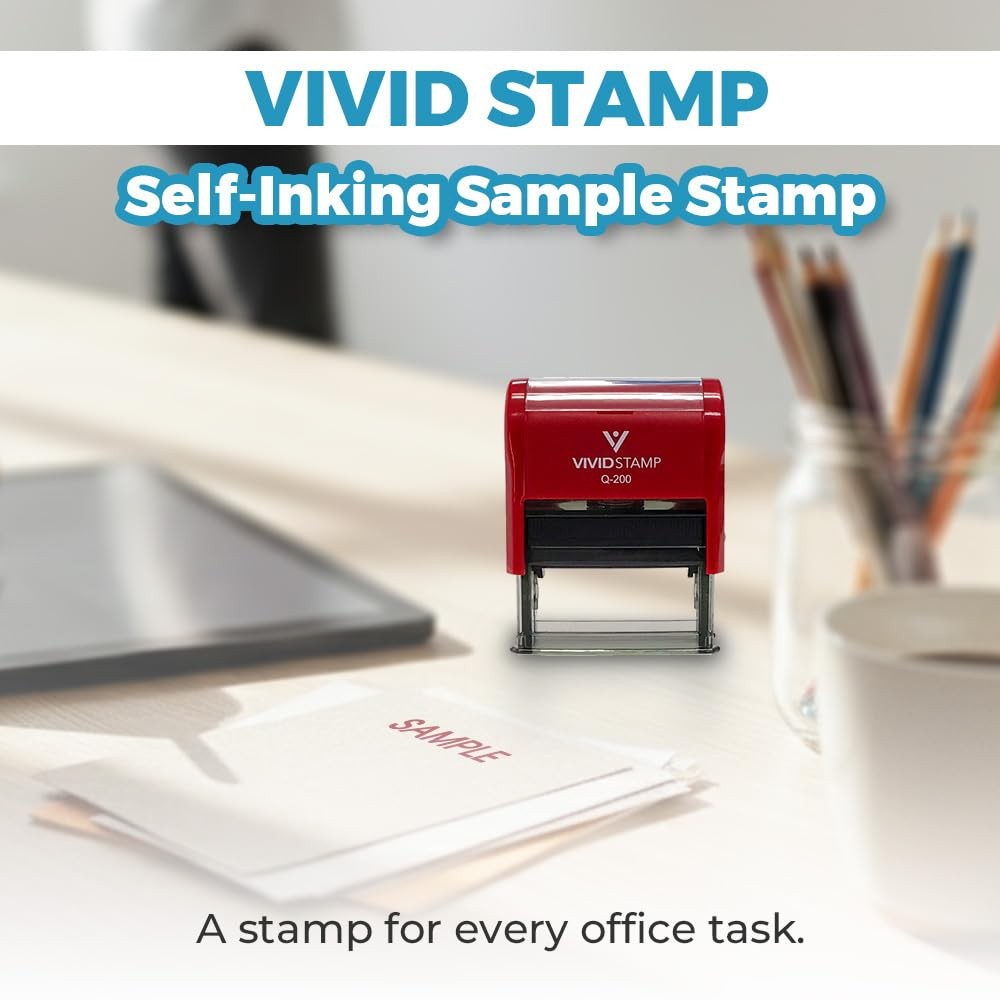 Medium Red Ink Sample Self Inking Rubber Stamp Office Document Supply Tool