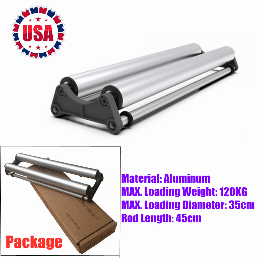 USA 17.7" Media Roll Holder Mobile Tray for Roll Printing Vinyl Film Advertising
