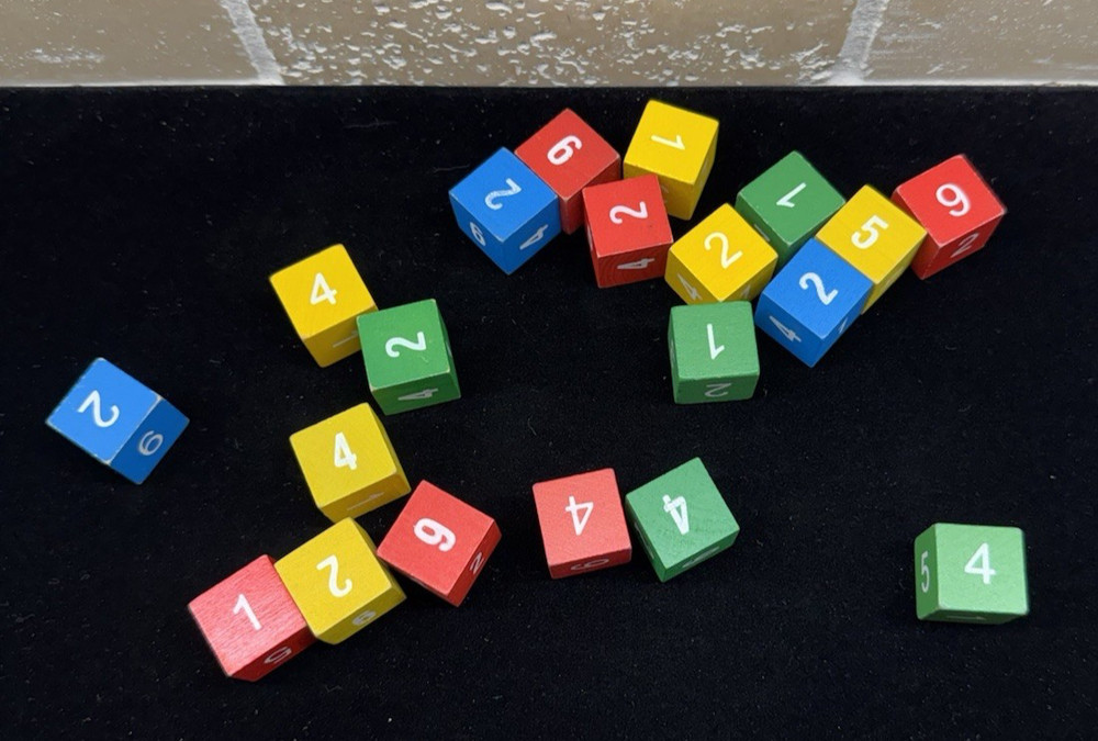 Learning Mathematics wooden Number Rolling Cubes Assorted Colors Teaching Games