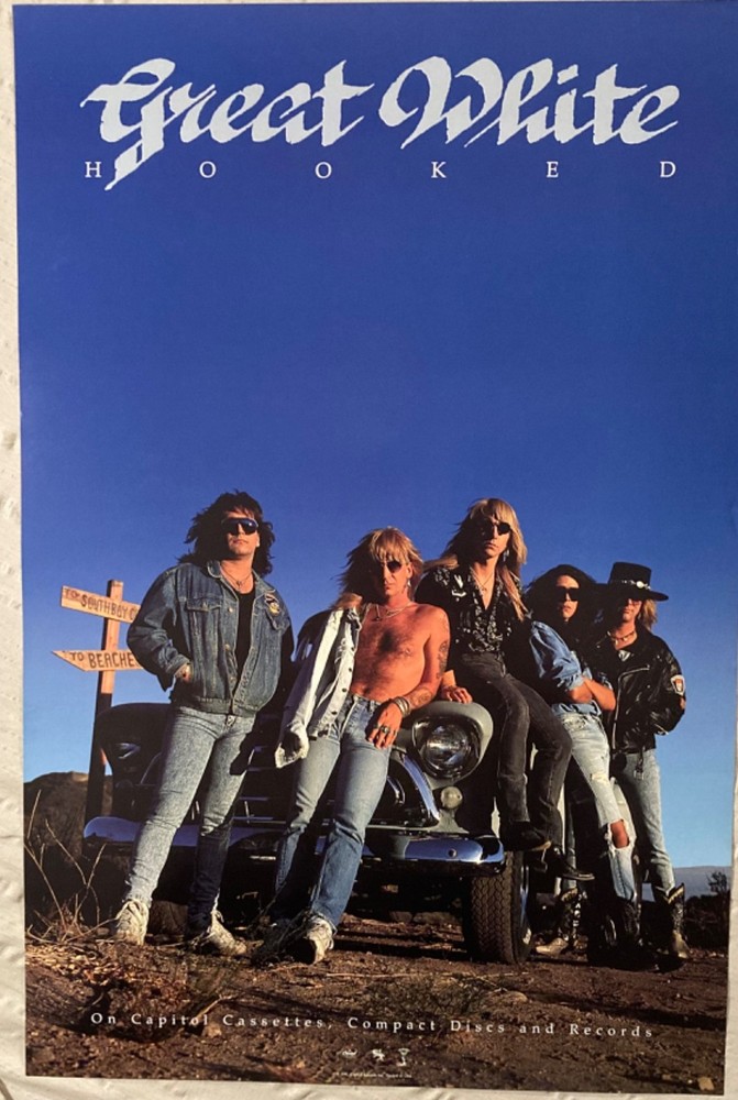 Great White 1991 Two-Sided Promo Poster Hooked M