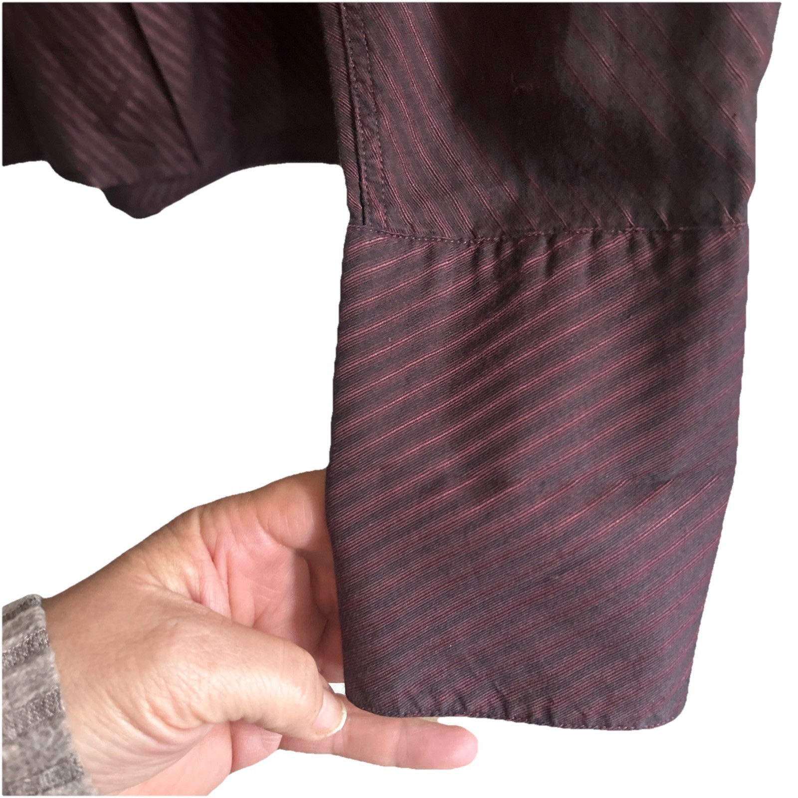 Perry Ellis Business Casual Stretch Burgundy Button Down Shirt M