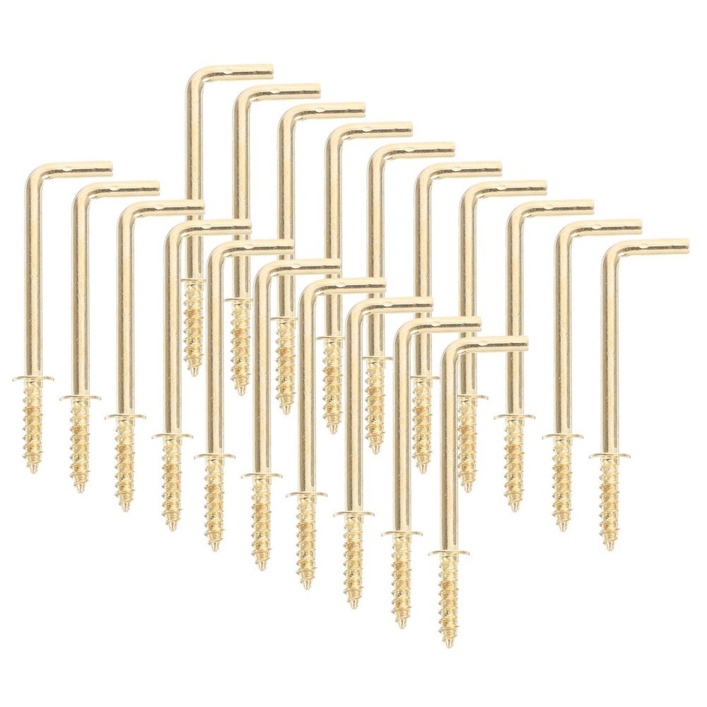 30 Pcs Right Angle Hook Shape for Hanging Workplace Hooks L-shaped Screw
