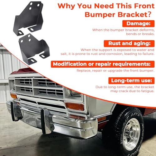 Front Bumper Support Brackets Driver & Passenger Side Pair for 1986-1993 Dodge